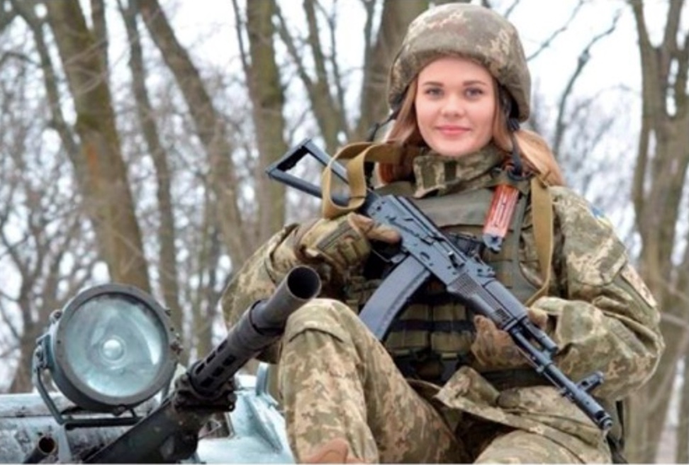 Ukrainian Female Soldier Ready for Action